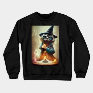 Fantasy Cat Magical Wizard Crewneck Sweatshirt